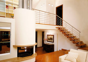 ringhiera in legno / in acciaio inox / a sbarre / da interno