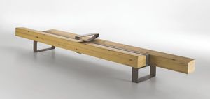 panca pubblica / moderna / in legno / in acciaio