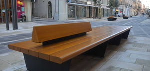 panca pubblica / moderna / in legno massiccio / in acciaio