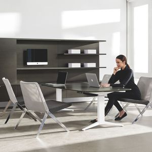 tavolo da riunione moderno / in legno / in metallo / rettangolare