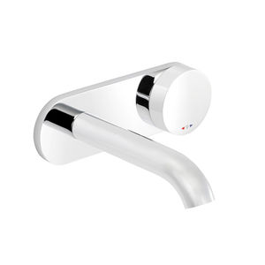 miscelatore per lavabo / da parete / in metallo cromato / da bagno