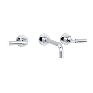 miscelatore per lavabo / da parete / in metallo cromato / da bagno