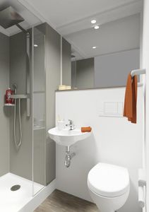 bagno moderno / in ceramica / prefabbricato
