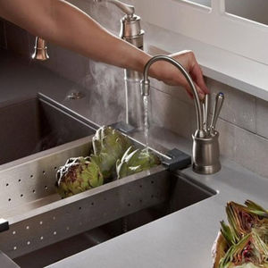 miscelatore per lavabo / in acciaio inox / da cucina / 1 foro