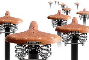 sgabello da bar design originale / in pelle / in metallo / per uso contract