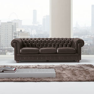 divano chesterfield / in pelle / in tessuto / 2 posti