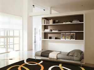 letto a scomparsa / singolo / moderno / in legno