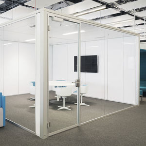 parete amovibile / in vetro / in alluminio / per open space