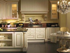 cucina moderna / in legno massiccio / impiallacciata in legno / in legno