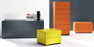 cassettone moderno / in legno / in legno laccato / grigio