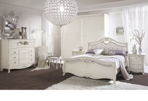 letto matrimoniale / in stile / in pelle