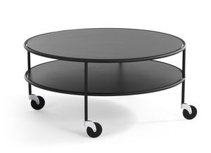 tavolino basso moderno / in vetro / in pelle / in laminato