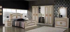 armadio classico / in legno / con ante battenti / a specchio