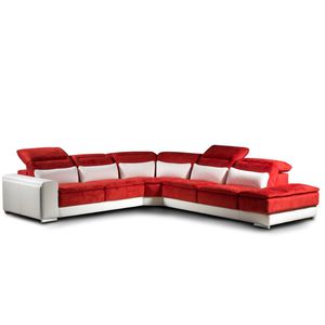 divano d'angolo / moderno / in pelle / in tessuto