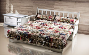 divano letto / classico / in legno / in tessuto