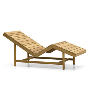 prendisole moderno / in teak / da giardino / reclinabile