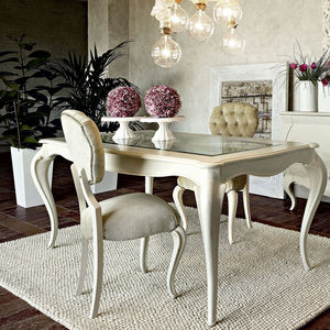 sedia in stile / in tessuto / in legno