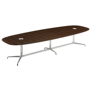 tavolo da riunione moderno / in legno / in vetro / in ghisa di alluminio