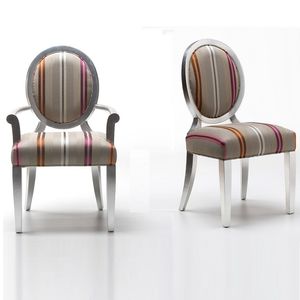 sedia in stile / imbottita / con braccioli / a medaglione