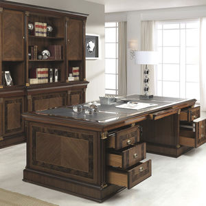 scrivania direzionale / in legno / classica / con vano contenitore