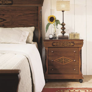 comodino classico / in legno / rettangolare / con cassetti