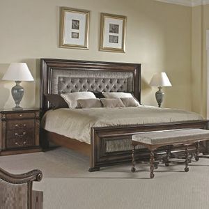 letto matrimoniale / classico / con testiera imbottita / in tessuto