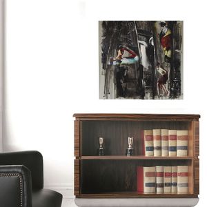 libreria bassa / moderna / in metallo / in legno