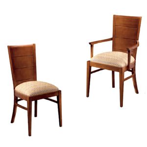 sedia classica / imbottita / con braccioli / a schienale alto