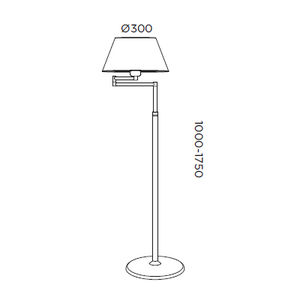 lampada con piede / moderna / in tessuto / in ottone