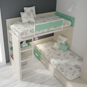 letto singolo / a castello ad angolo / moderno / in melamminico