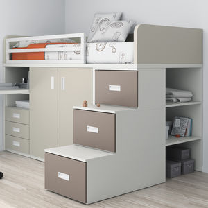 letto combinato / singolo / moderno / in melamminico