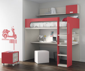 letto a soppalco / singolo / moderno / in melamminico