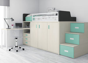 letto combinato / singolo / moderno / in melamminico