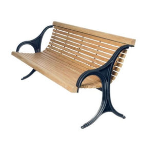 panca pubblica / classica / in legno / in lamiera d'acciaio