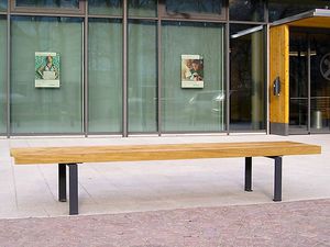 panca pubblica / moderna / in legno / in acciaio galvanizzato