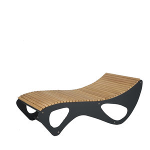 lettino prendisole moderno / in legno / in acciaio galvanizzato / per spazio pubblico
