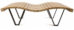 panca pubblica / design originale / in legno / in acciaio galvanizzato