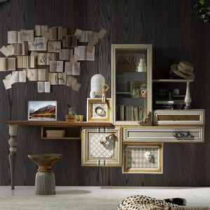 credenza a muro / design originale / in legno laccato / con ripiano