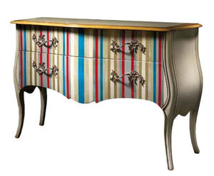 cassettone design nuovo barocco / in MDF laccato / argentato