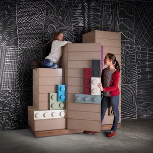 armadio moderno / in legno / con ante battenti / per bambini