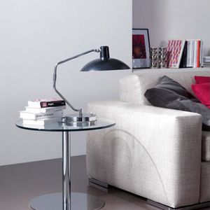 tavolo d'appoggio moderno / in HPL / in vetro temprato / in acciaio con rivestimento a polvere