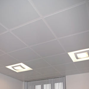 controsoffitto in acciaio galvanizzato / a quadrotte / acustico / perforato
