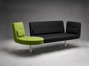 divano design originale / in pelle / in tessuto / 3 posti