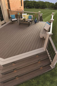 listello per esterni in PVC / aspetto legno / con scanalature
