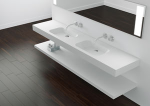 lavabo sospeso / rettangolare / in Solid Surface / moderno