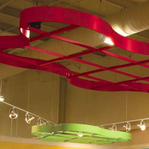 controsoffitto in fibra minerale / ad isola / decorativo / curvo