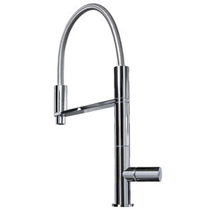 miscelatore in metallo cromato / da cucina / 1 foro / a becco orientabile