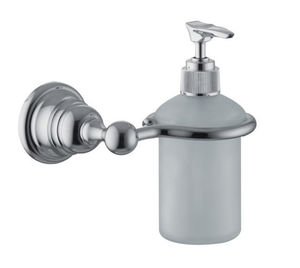 distributore di sapone da parete / in metallo cromato / manuale