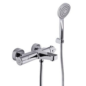 miscelatore doppio comando da doccia / per vasca / da parete / in metallo cromato