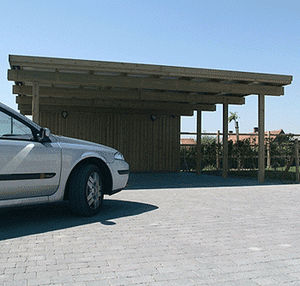 tettoia per posto-auto in legno / contract
